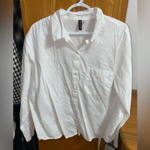 H&M White Casual Button-Down Shirt